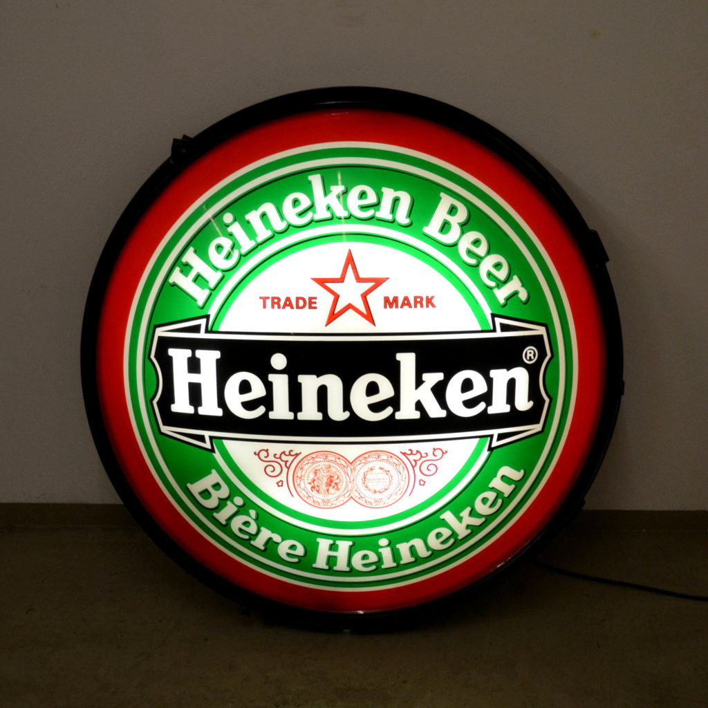 Heineken bière enseigne lumineuse vintage