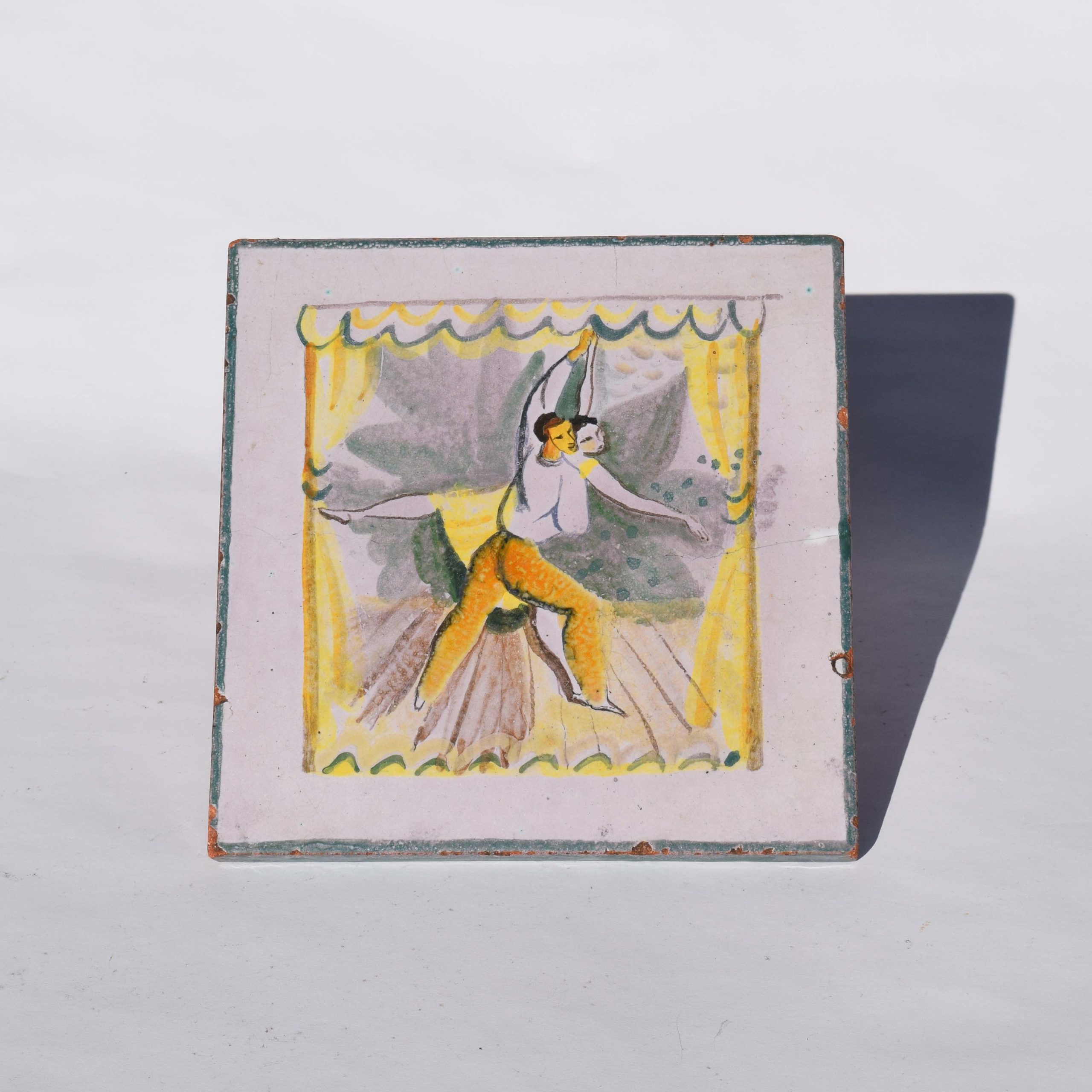 Carreau décoratif céramique d'art Menelika. Illustration de danseurs