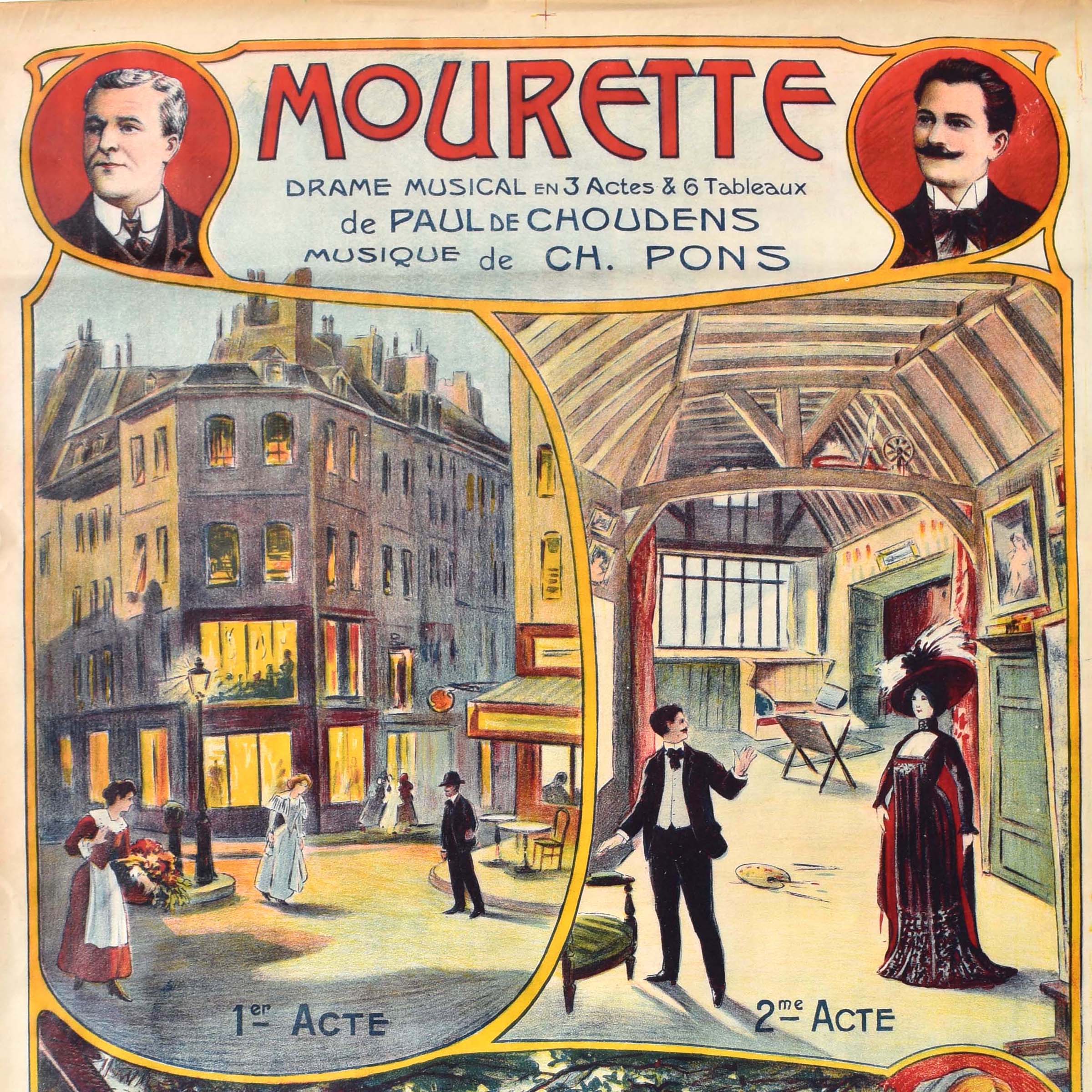 Mourette drame musical en 3 actes affiche 1909