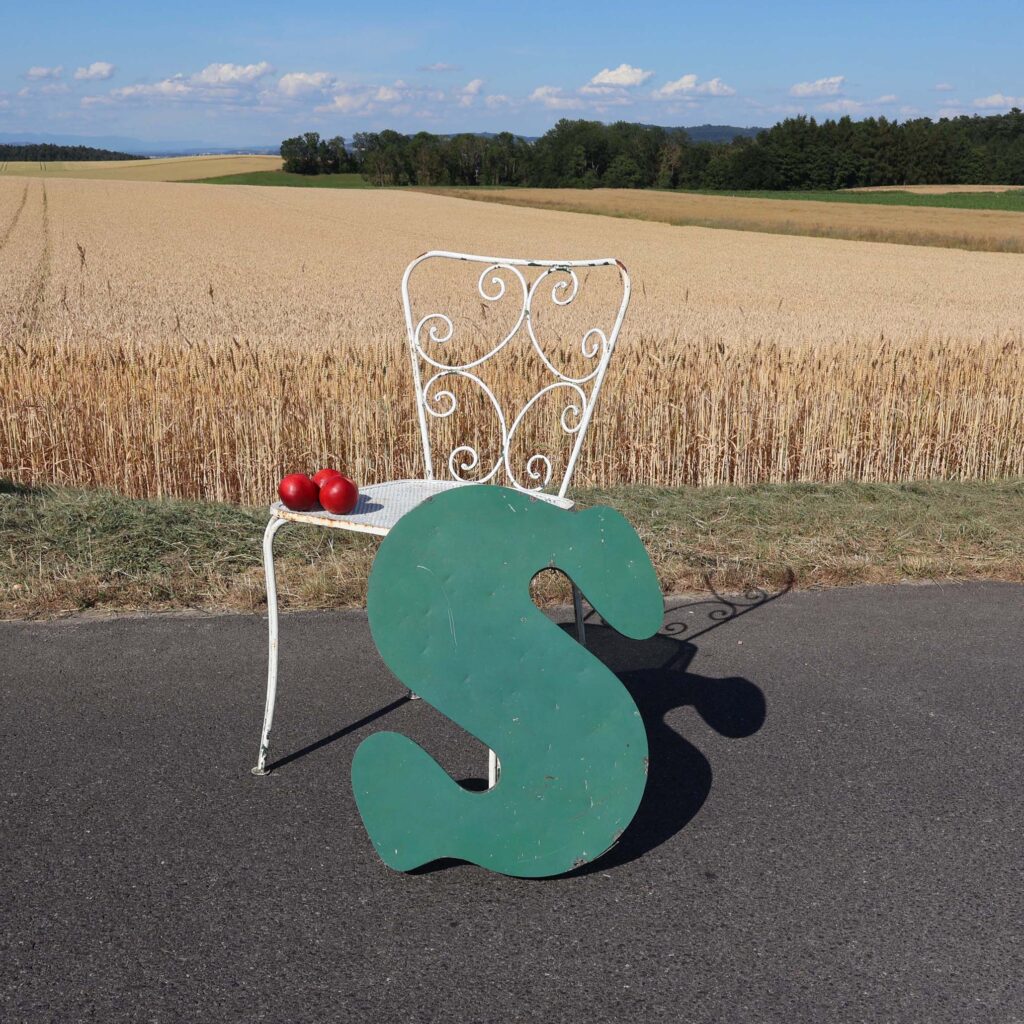 Lettre d'enseigne S en fer typo fantaisie
