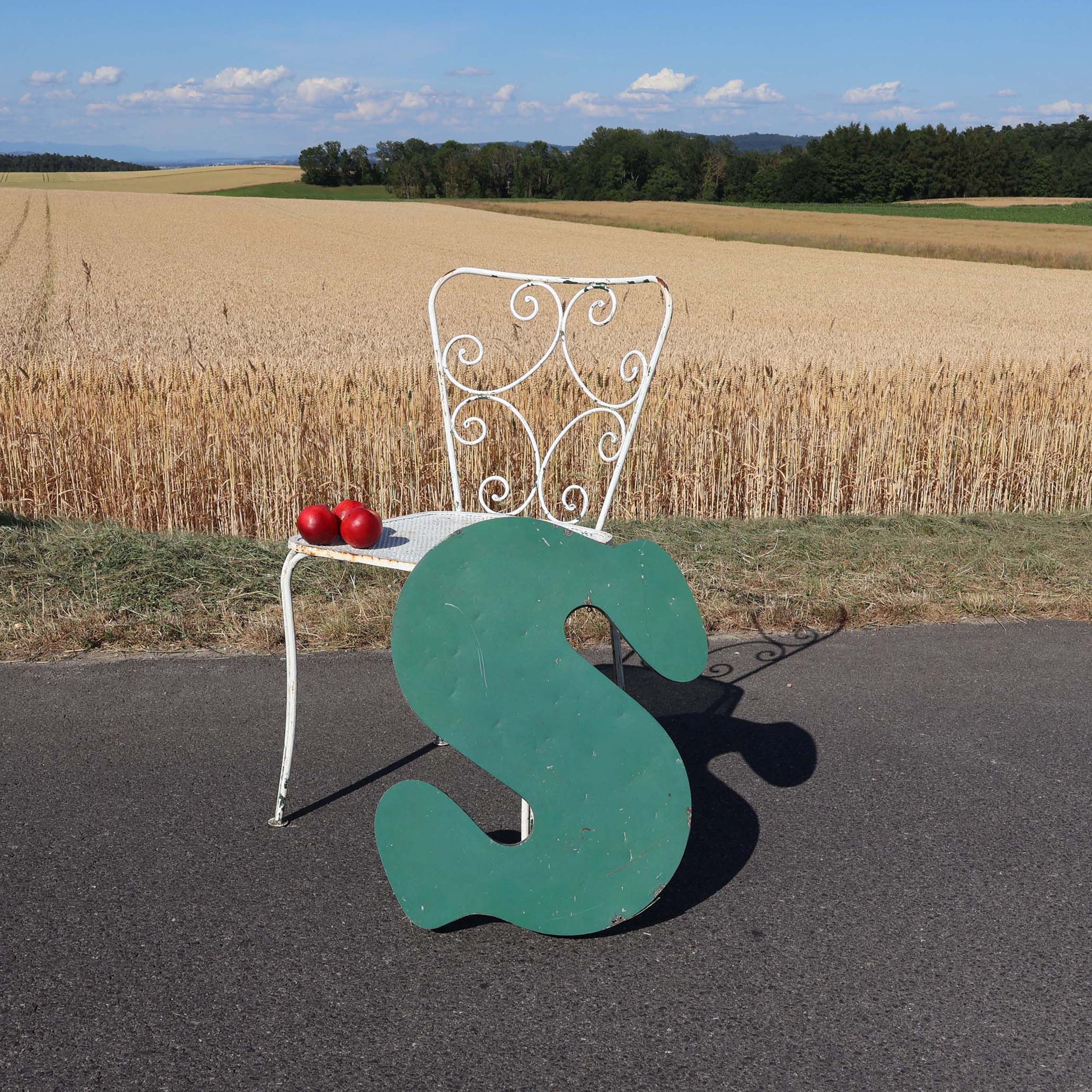 Lettre d'enseigne S en fer typo fantaisie